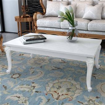 Table basse 115x65x42 cm Blanc brillant - 1