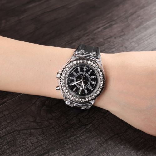 Montre Femme Homme LED Lumineux Noir