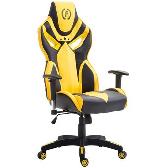 Fauteuil De Bureau Racing Fangio Similicuir Noir Jaune Achat Prix Fnac