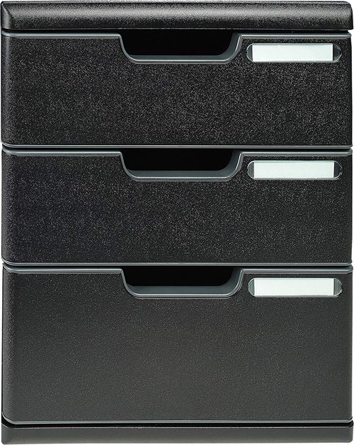 Exacompta Module de classement Modulo Ecoblack 3 tiroirs fermés - vue 1