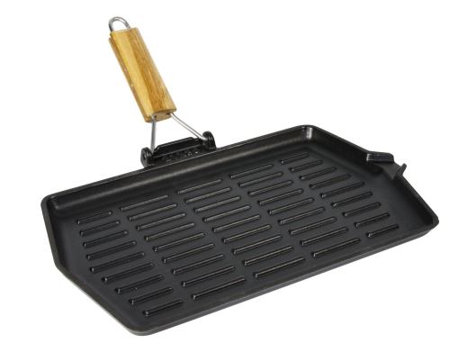 Crealys 512019 Grill Rectangulaire Fonte d'Acier Emaillée Gourmet Onyx Noir 21 x 35 cm