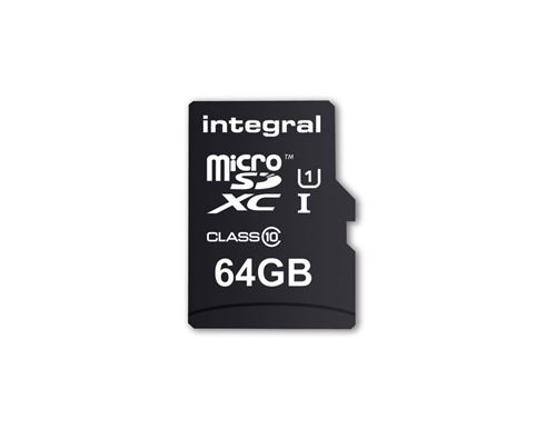 Integral UltimaPro - Carte mémoire flash (adaptateur microSDXC vers SD inclus(e)) - 64 Go - UHS Class 1 / Class10 - microSDXC UHS-I