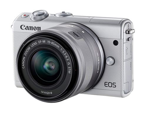 Canon EOS M100 Appareil Photo Hybride + EF-M 15-45mm F/3.5-6.3 is STM - Blanc