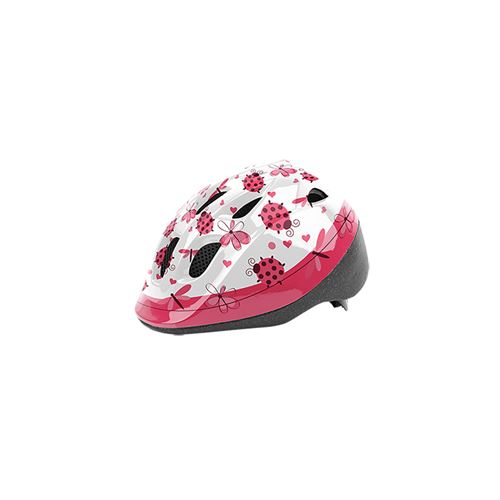 Casque enfant baby headgy lady bird blanc/rose avec reglage occipital 46/53