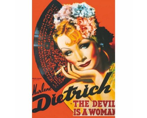 Puzzle 1000 Pièces : Poster vintage - Marlene Dietrich, The Devil is a Woman, DToys