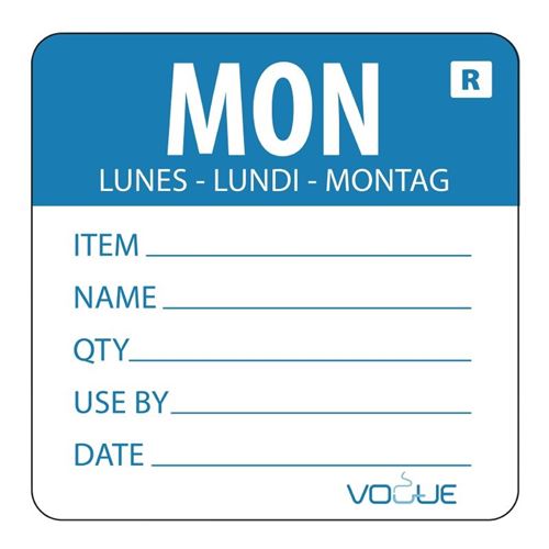 Etiquette jour de la semaine