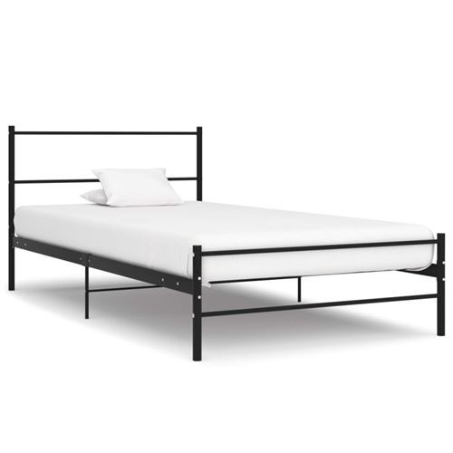 Vidaxl Noir Cadre De Lit Sans Matelas Métal 100X200 Cm