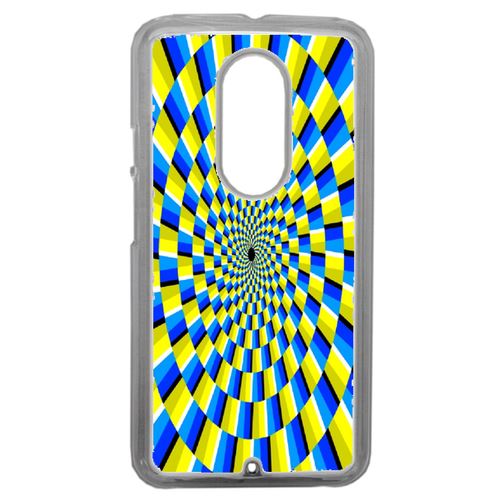 Coque Effet D'optique Jaune Et Bleu Compatible Motorola Moto X2 Transparent