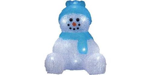 Figurine en acrylique bonhomme de neige Polarlite LBA-52-001 Ampoule LED blanc froid