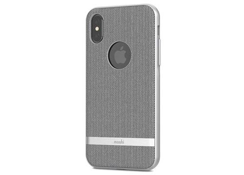 Moshi Vesta - Achterzijde behuizing voor mobiele telefoon - haringgraatgrijs - voor Apple iPhone X
