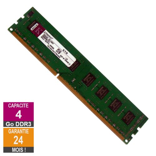 Barrette Mémoire 4Go Ram Ddr3 Kingston Kvr1333D3N9/4G Dimm Pc3-10600U