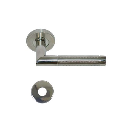 Poignées modèle Barsac avec rosaces rondes batteuses diamètre 20 - inox 304 bicolore brillant mat x2