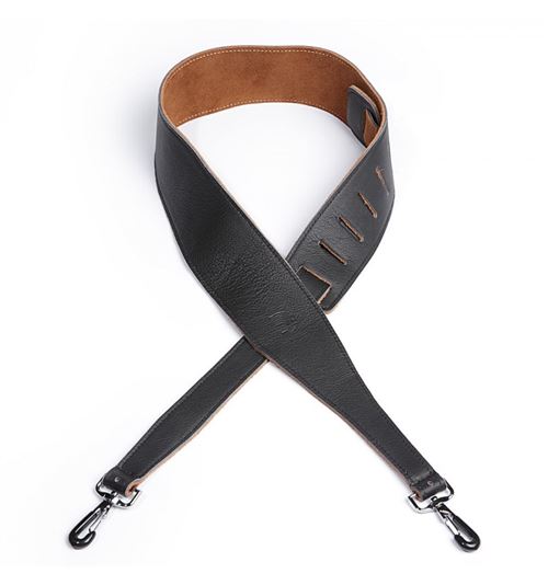 D'Addario 25SLBNJ02-DX - Sangle de banjo en cuir avec crochet en métal 6,4 cm