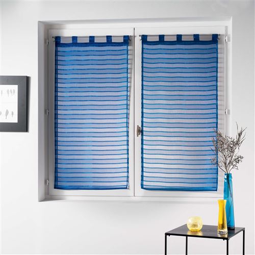 Paire droite passants 2 x 60 x 160 cm voile sable raye riane Indigo