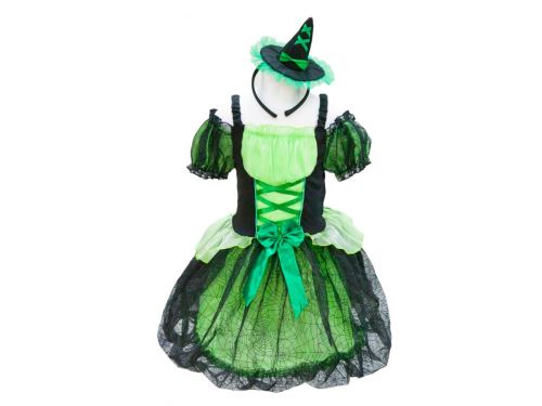 Great Pretenders - Robe de sorcière avec chapeau, vert - 4/6 ans