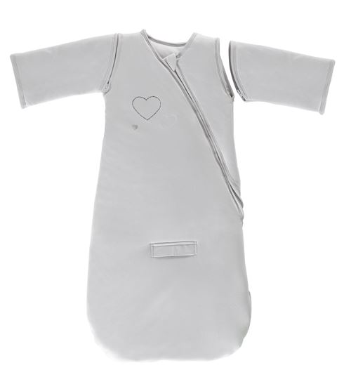 Gigoteuse bébé hiver coton bio Coeurs gris perle 6-24 mois