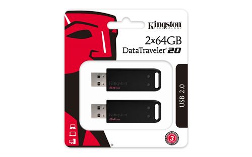 kingston 32gb usb 2.0 datatraveler20 3pk 3 pcs per pack noir