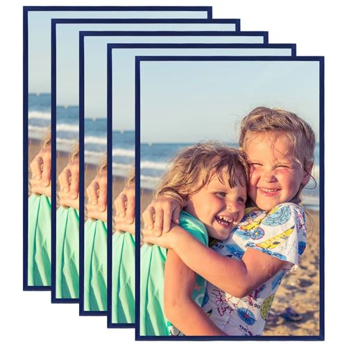 vidaXL Collage de cadres photo 5 pcs de mur table Bleu 28x35 cm MDF