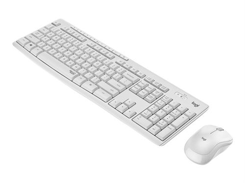 Logitech MK295 Silent - Ensemble clavier et souris - sans fil - 2.4 GHz - International US - blanc cassé