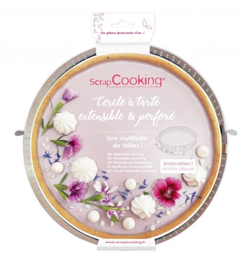 Cercle à tarte extensible perforé - 16 à 30 cm - ScrapCooking