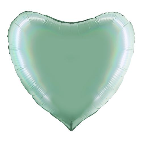 ballon aluminium cur turquoise rainbow 91cm - 360P03RHTI-P