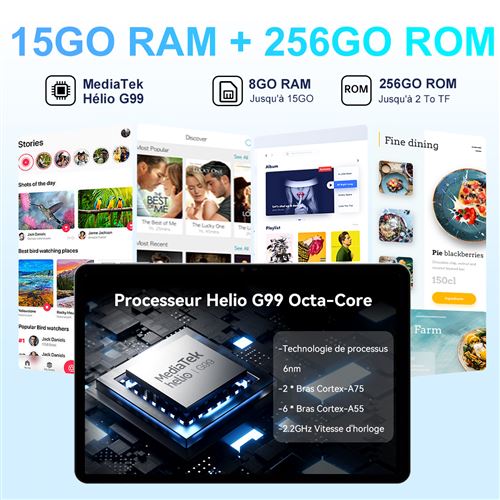 T30 PRO DOOGEE 11 tablette 8Go ram 256Go rom Android 13 8580mAh  batterie(27W) 20M/8M caméra - GRIS - Tablette tactile - Achat & prix
