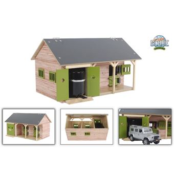 Globe Étable En Bois Pour Enfants - Ferme Miniature 1:32 Avec Grange
