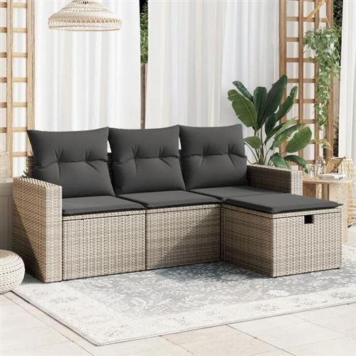 Non Communiqué Gris Salon De Jardin Modulable Vidaxl Resine Tressee 4 Pieces 62 X 55 X 69 Cm 4 Personnes