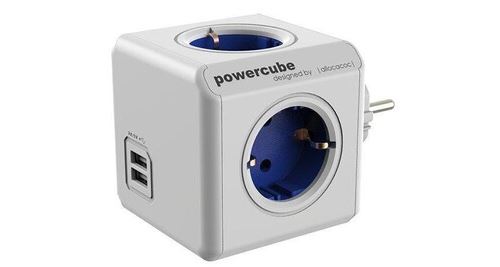 Allocacoc power cube 1202bl/deoupc chargeur extendeur pour smartphone/tablette usb 2. 1 bleu/blanc
