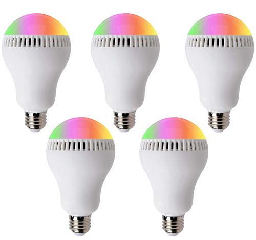 Lot 5 Ampoules LED multicolore RGB et musicale haut-parleur Bluetooth