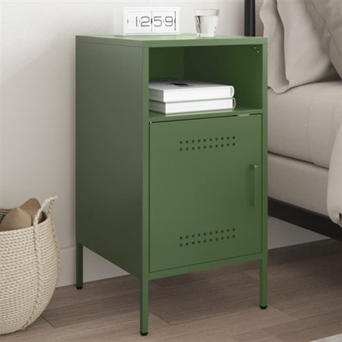 Vidaxl Vert Table De Chevet Olive 36X39x68 Cm Acier - Image 2