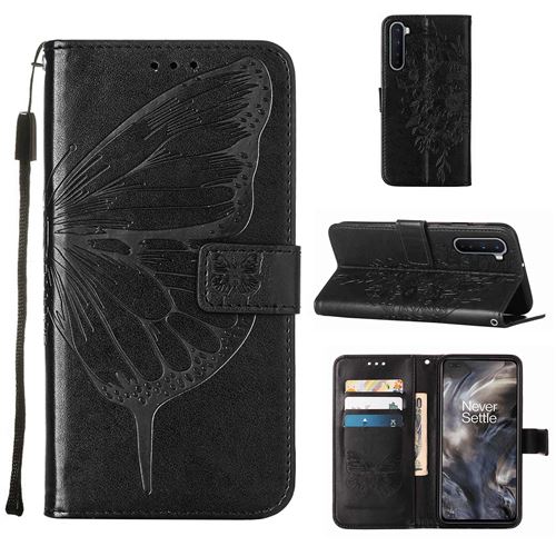 MPFRANCE Housse pour OnePlus Nord Noir [Papillon V3]