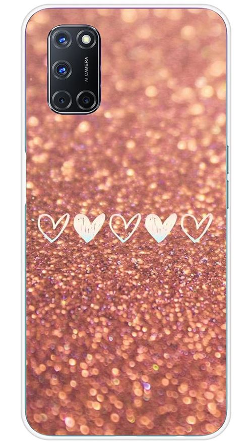 Coque en silicone imprimée compatible Oppo A52 A72 Paillettes coeur