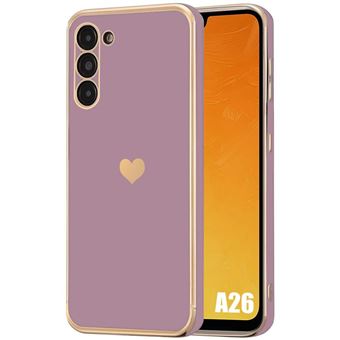 Coque pour Samsung Galaxy A26 5G, Protection avec Motif Cœur Anti-Rayure Souple TPU Violet - BOOLING - 1
