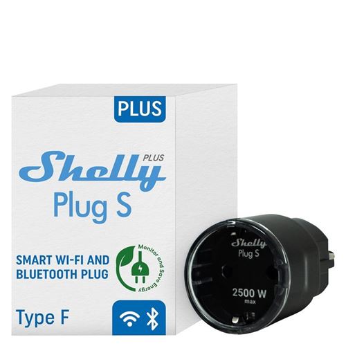 Shelly Shelly_Plus_Plug_S_b WiFi & Bluetooth Socket Adapter Euro Plug
