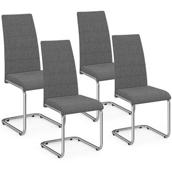 Lot de 4 chaise id market H. 98 cm non empilable non pliable en metal interieur gris - 1