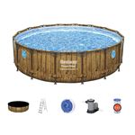 Piscine tubulaire Power Steel SwimVista avec hublots ronde 488 x 122 m - Bestway