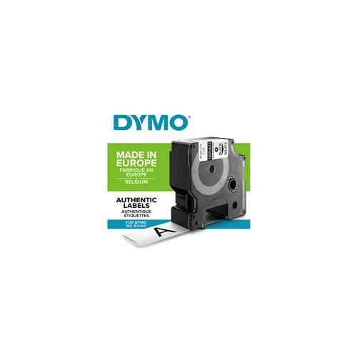 DYMO Rhino - Etiquettes Industrielles Gaines Thermorétractables pour câbles, 24mm x 1.5m, Noir sur Blanc