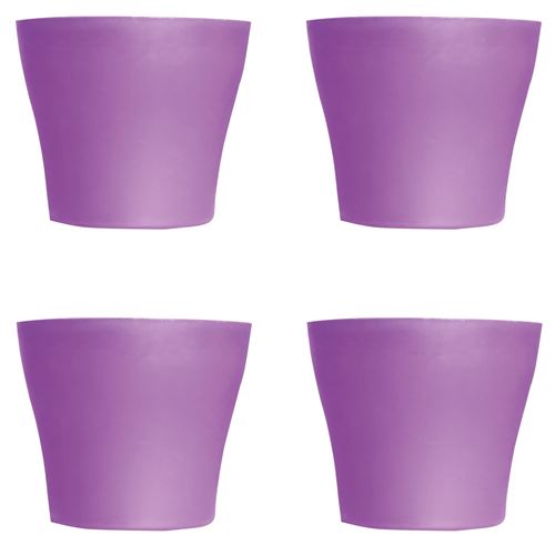 Lot de 4 Pots à Fleurs en Plastique Violet Avec Cache-Pot GH629PUR St Helens Home and Garden - 20 Cm x 14.5 Cm