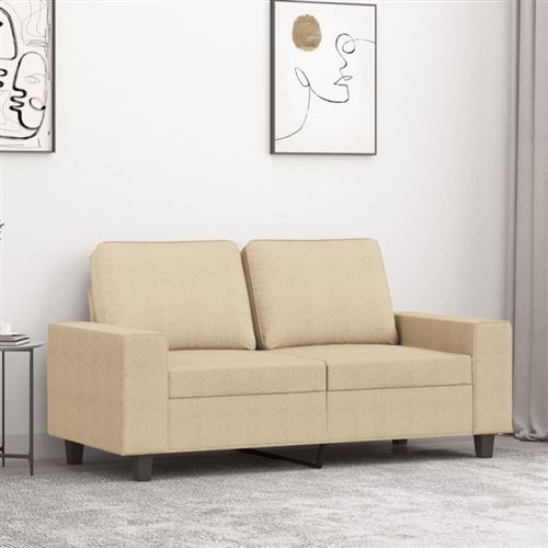 Non Communiqué Crème Vidaxl Canapé À 2 Places 120 Cm Tissu