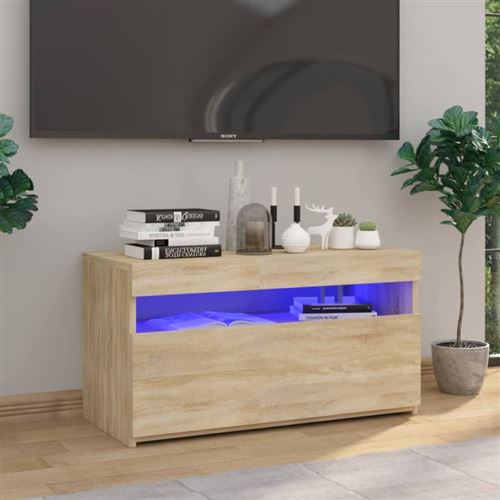 Vidaxl Meuble Tv Led Chêne Sonoma - Image 3