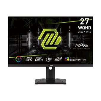 MSI MAG 274QRF QD E2 - Écran LED - jeux - 27" - 2560 x 1440 WQHD @ 180 Hz - Fast IPS - 400 cd/m² - 1000:1 - DisplayHDR 400 - 1 ms - casque - noir métallisé