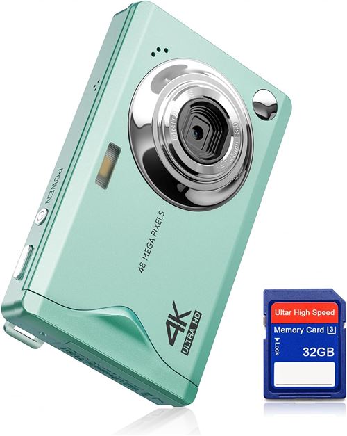 Appareil Photo Num&eacute;rique - NEOZHOU - 4K 48MP - Zoom 16x - Ecran 3,0"" - Vert