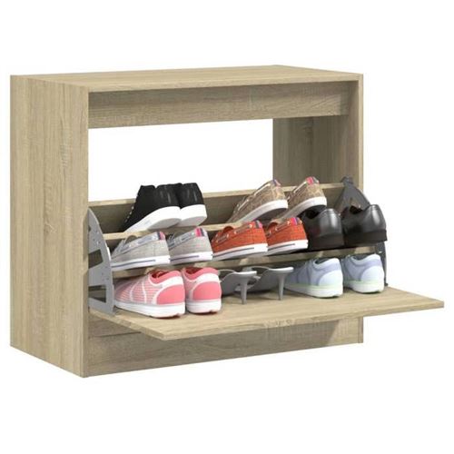 Non Communiqué Marron Vidaxl Armoire À Chaussures, Étagère À Chaussures Avec Tiroir, Meuble À Chaussures Avec Rangement Entrée Couloir, Chêne 840003 - Image 1