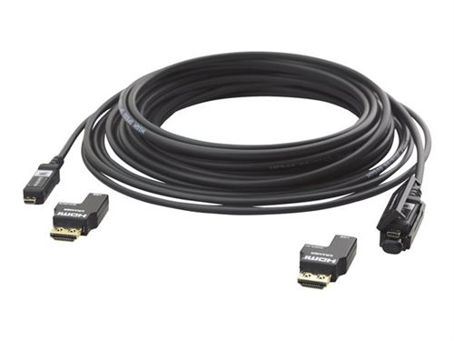 Kramer Rental & Staging CRS-AOCH/XL-66 - Câble HDMI - HDMI micro mâle pour HDMI micro mâle - 20 m - fibre optique - noir - support 4K, actif