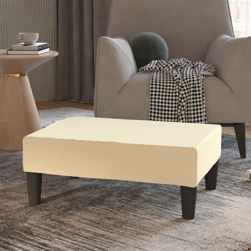 vidaXL Repose-pied Crème 78x56x32 cm Similicuir