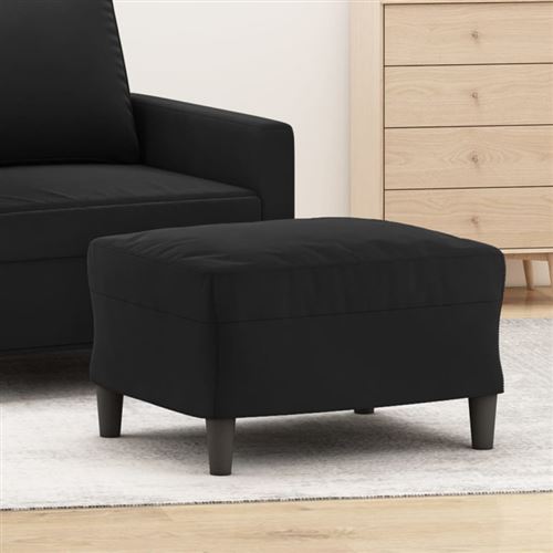 vidaXL - Pouf - Velours - Noir - 60x50x41 cm - Image 3