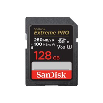 SanDisk Extreme Pro - Carte mémoire flash - 128 Go - Video Class V60 / UHS-II U3 / Class10 - microSDXC UHS-II