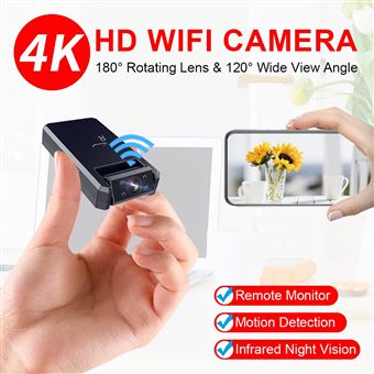 Generic Mini caméra de Surveillance rotatif wifi HD,Micro moniteur pour bébé  à prix pas cher