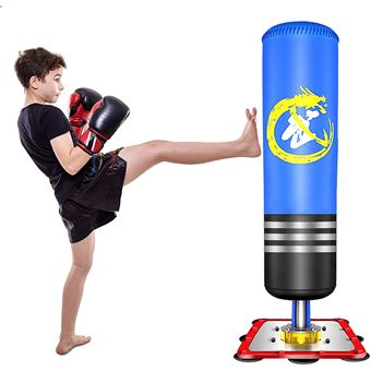 Homcom - HOMCOM Sac de frappe boxe sur pied punching ball autoportant adulte  enfant H1,65 m cibles de touche ventouses antidérapantes noir rouge